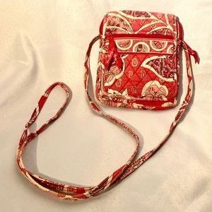 Vera Bradley Red and Pink Design Crossbody Bag